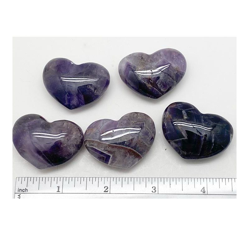 Amethyst Hearts Polished