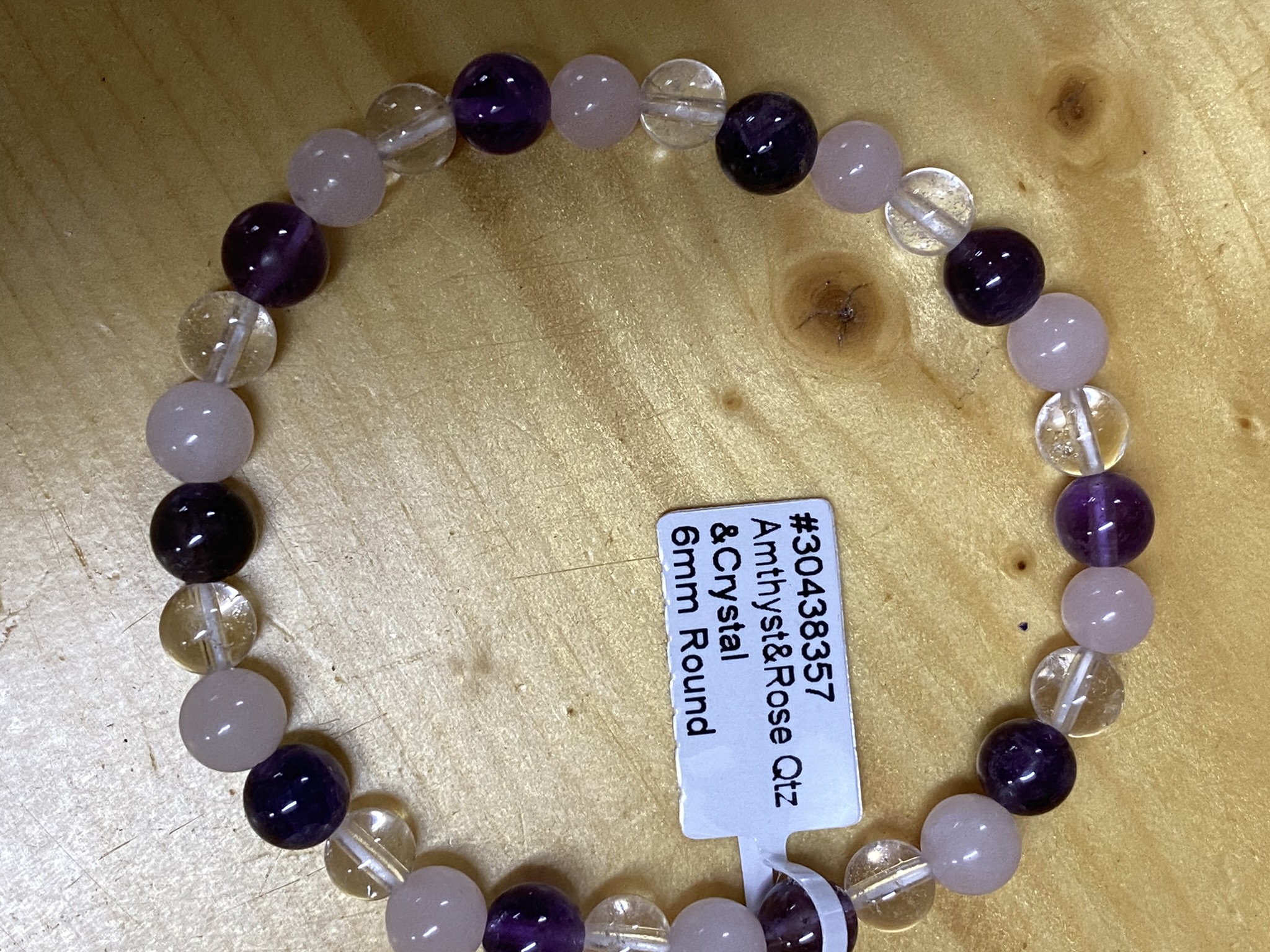 Amethyst, Rose and Clear Quartz Bracelet