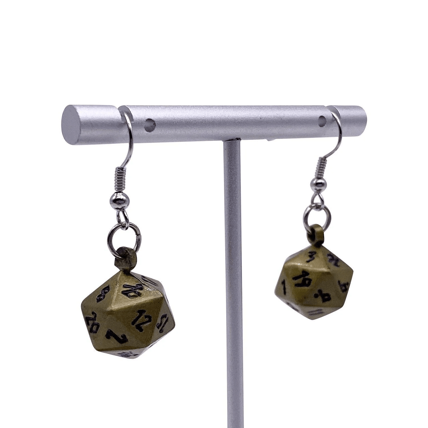 Bronze Dragon Scale D20 Earrings