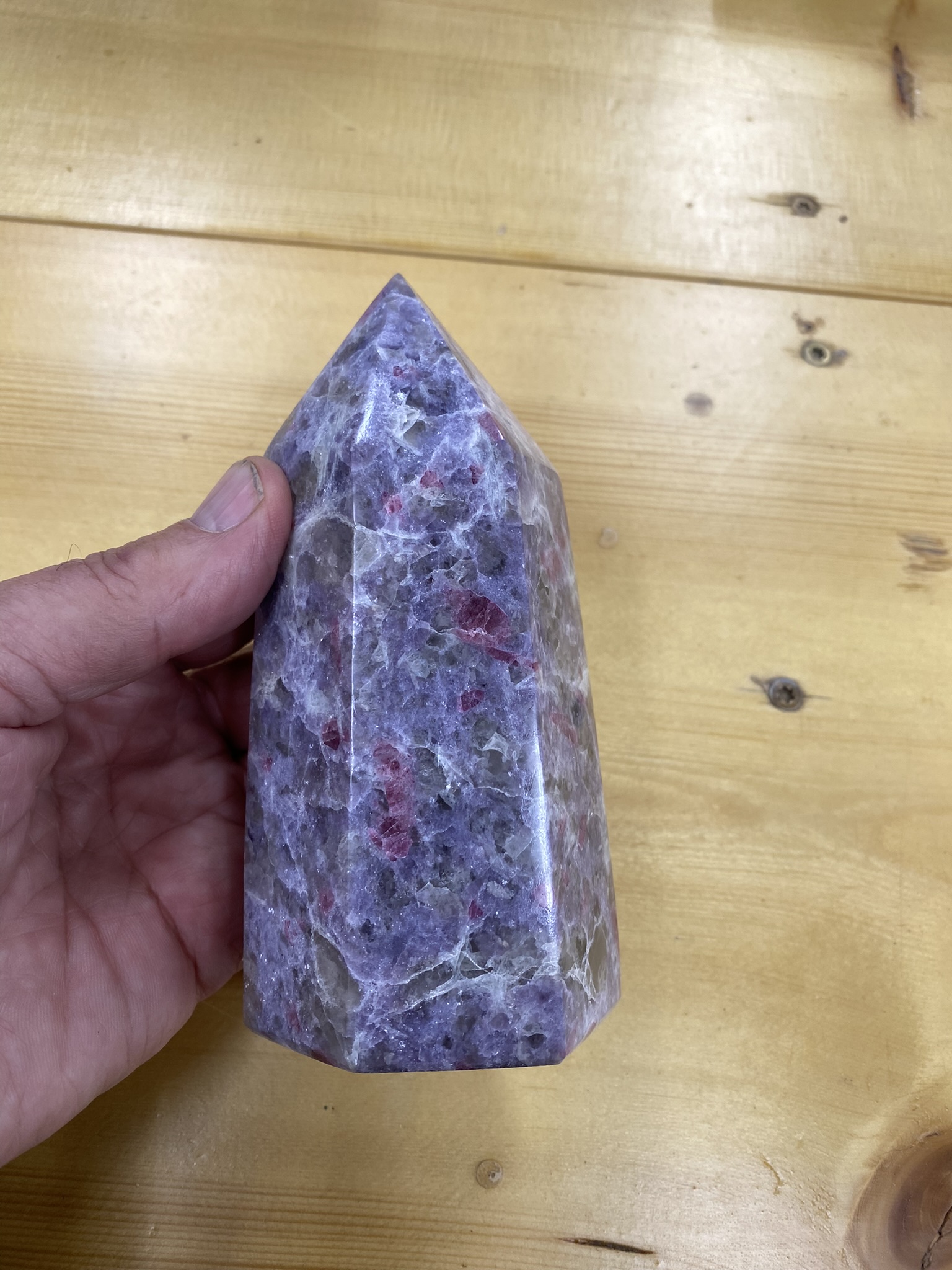Lepidolite and pink tourmaline Tower