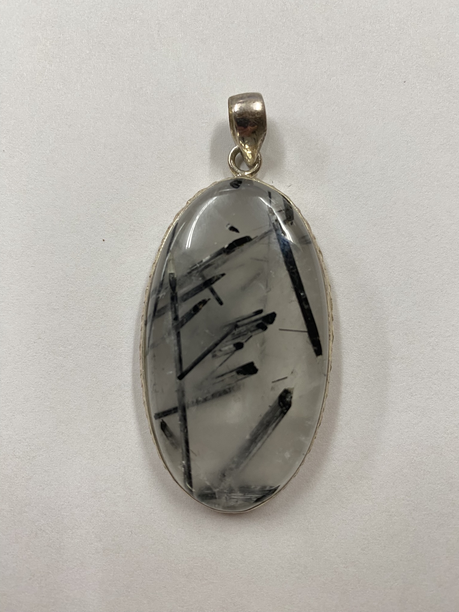 Quartz with Tourmaline Pendant