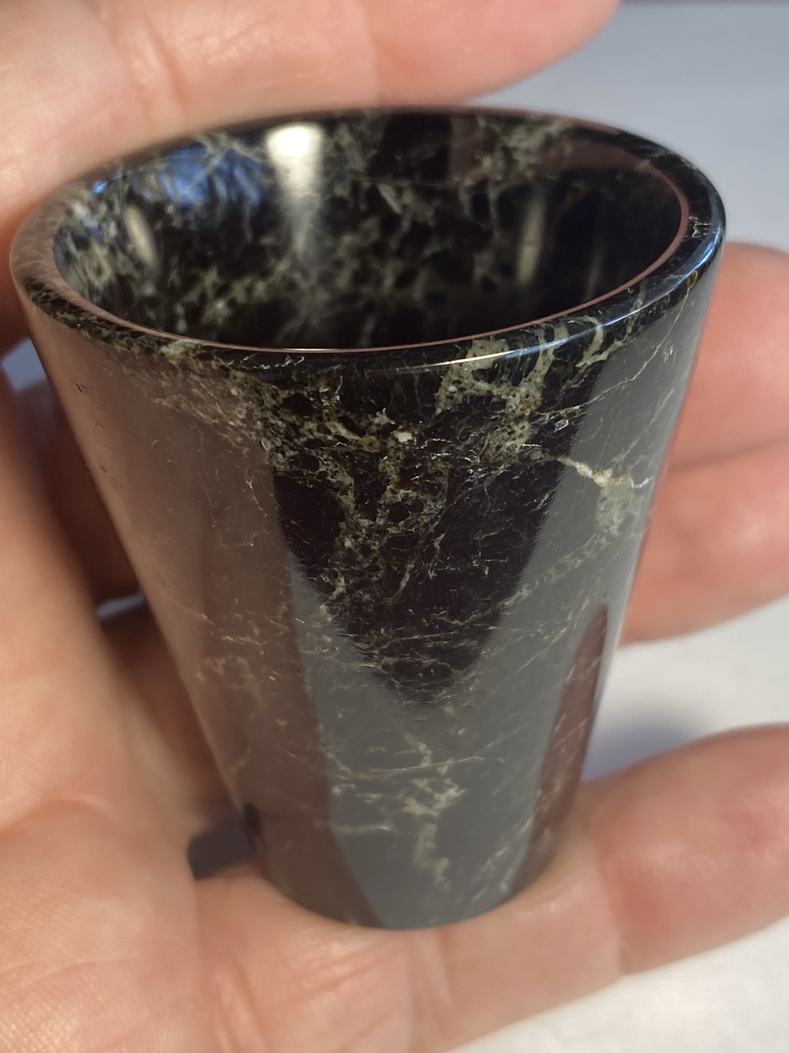 Shot glass black zebra