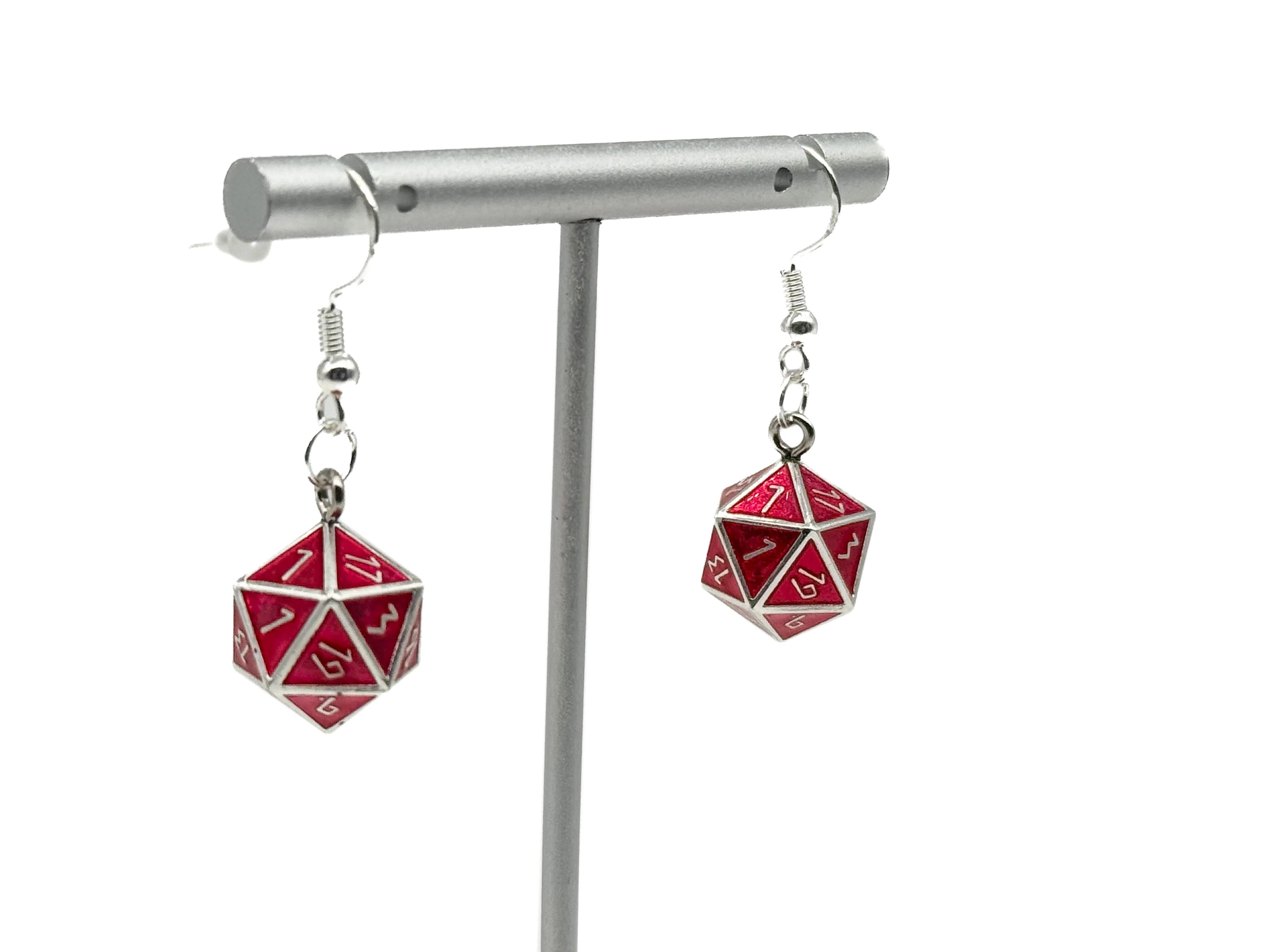 Vampire Blood D20 Earrings